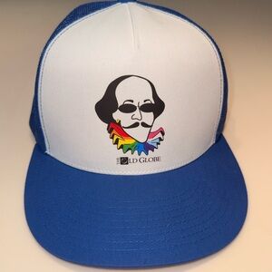Old Globe Theatre Shakespeare Pride Trucker Hat Yupoong Blue Mesh Snapback